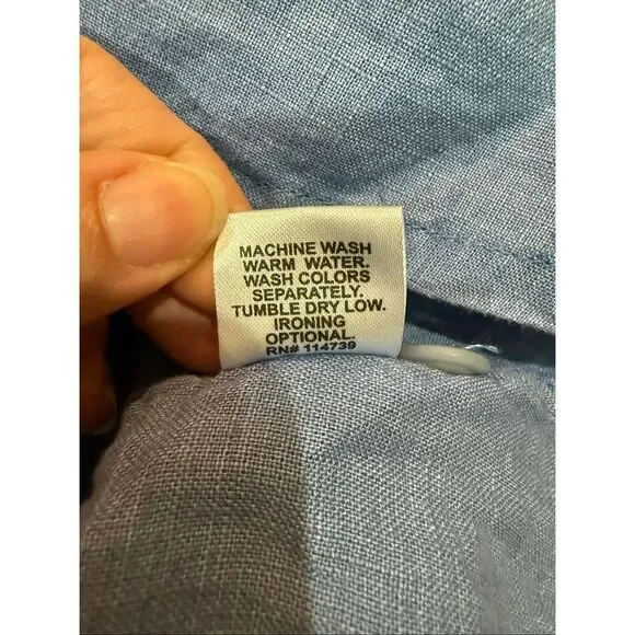 Flax NWOT linen button front blouse top boho lagenlook size Medium - Picture 7 of 7